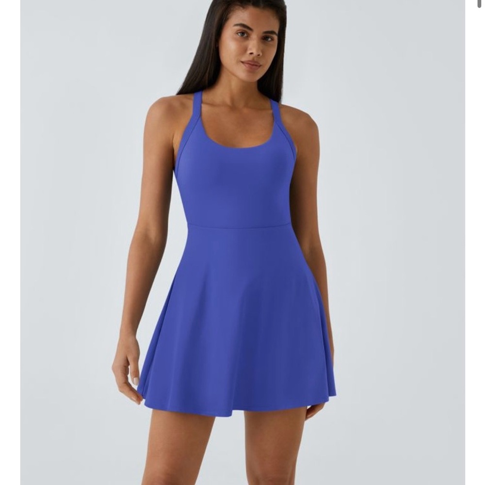 Halara- softlyzero airy backless twisted flare low support dance active dress